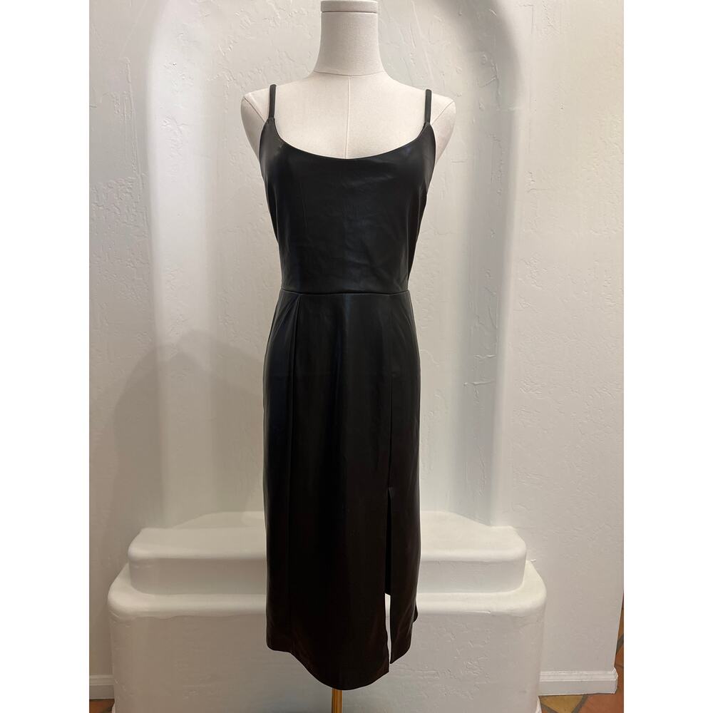 Black Steve Madden Giselle Faux Leather Sheath Dress - size 4
